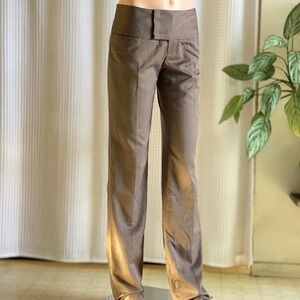 NWT Vintage Y2K Alvin Valley Women's Brown Wide Leg Dress Pants Academia Size 36